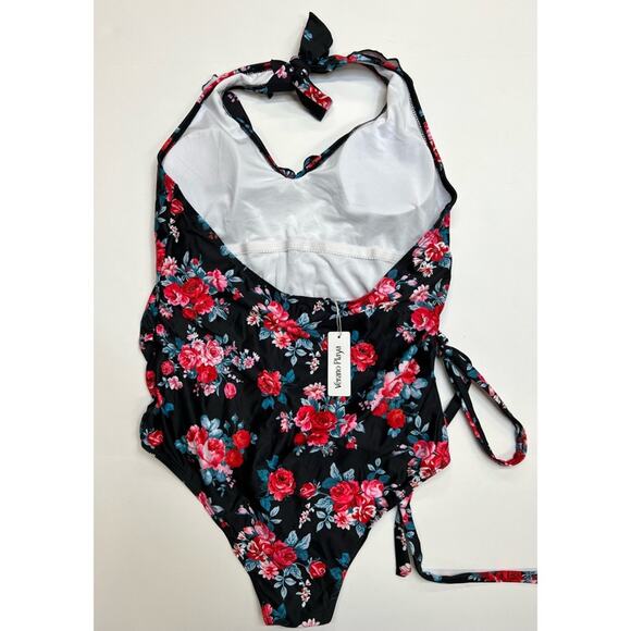 Verano Playa Rose Floral Ruffle One Piece - Picture 2 of 3